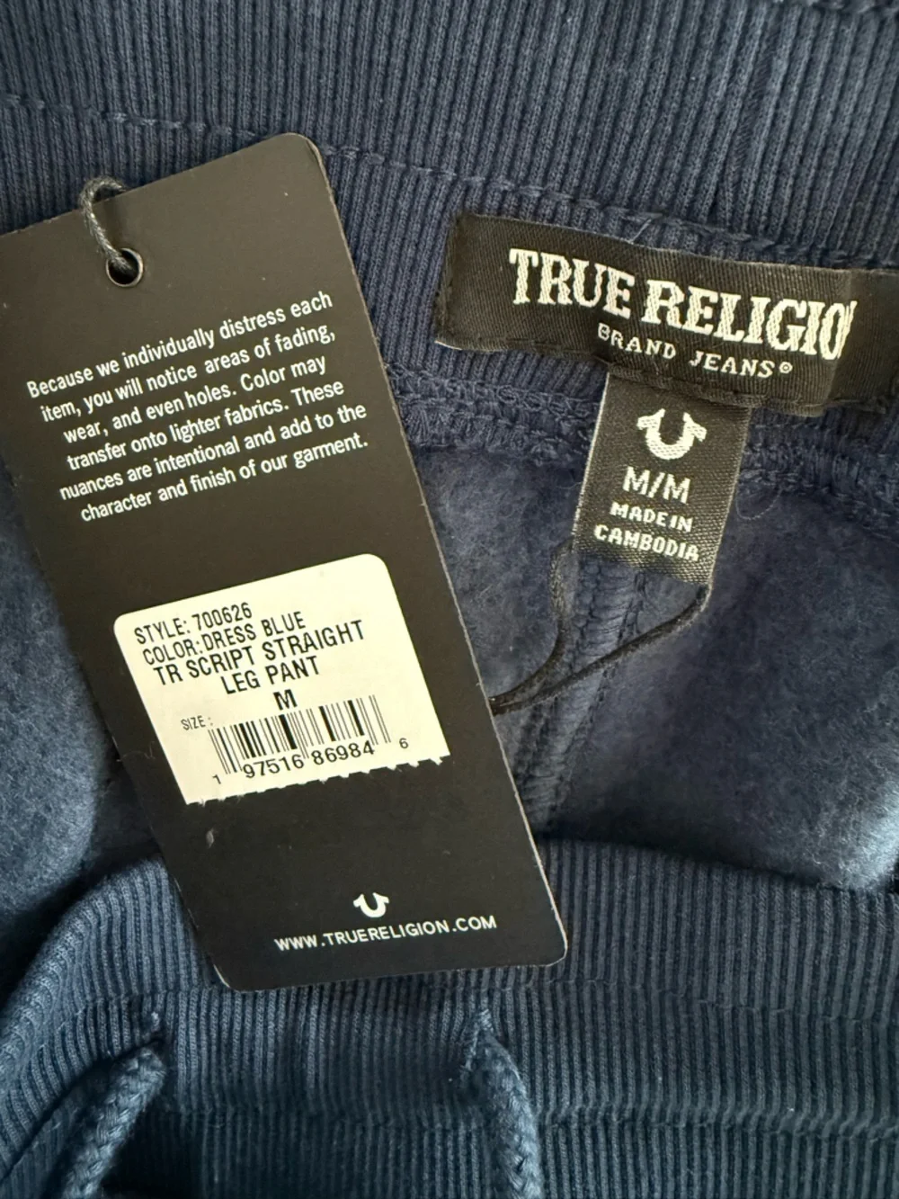 True Religion Men's Overlay Logo Straight Leg Sweatpants NWT Size M